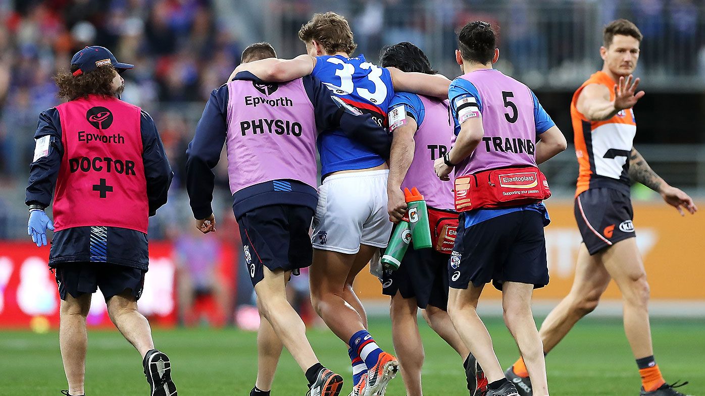 Aaron Naughton knee injury compounds 'nightmare' finals loss for Western Bulldogs