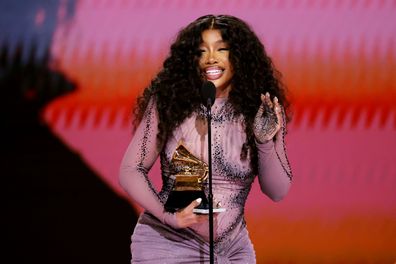 SZA accepts the Best R&B Song award for "Snooze" onstage during the 66th GRAMMY Awards at Crypto.com Arena on February 04, 2024 in Los Angeles, California.