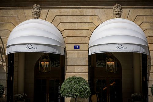 A view of the entrance to the Ritz Hotel, in Paris
