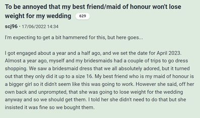 Bride weightloss bridesmaids post