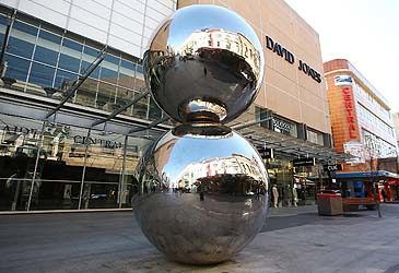 Bert Flugelman's The Spheres is a feature of which CBD mall?