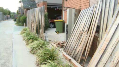 A fence was also damaged in this morning's ramming incident. (9NEWS)