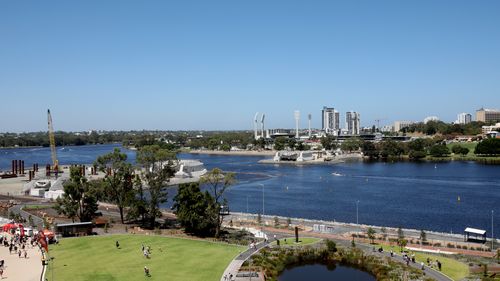 It is understood the bridge should be open and ready to use by the public ahead of the Round 17 Dockers AFL game at Optus Stadium on July 15. Picture: AAP.