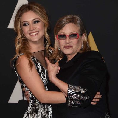 Billie Lourd and her late mother Carrie Fisher.