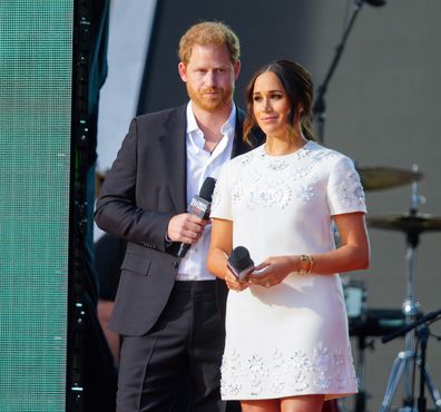 Non-exclusiv: 24 septembrie 2021 - Prințul Harry și Meghan Markle la Festivalul Global Citizen pe 25 septembrie 2021 în New York City.  (Sursa foto: Jackson Lee)