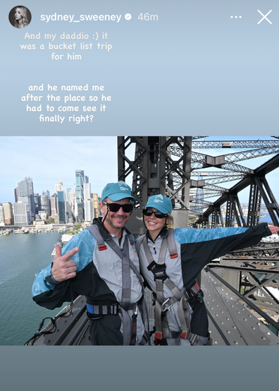 Sydney Sweeney does the Sydney Harbour Bridge Climb with her best friend and dad