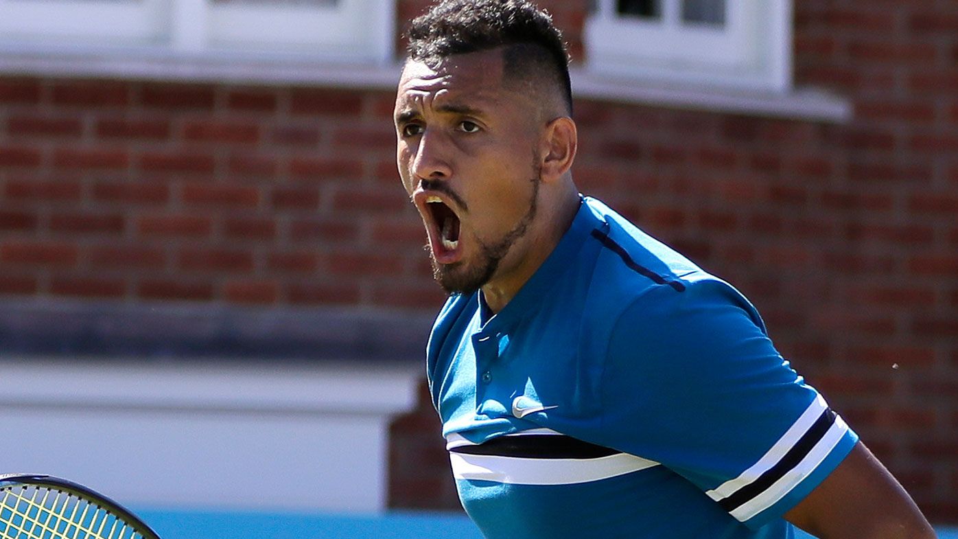 Nick Kyrgios puts on serving clinic to reach Queen's semi-finals