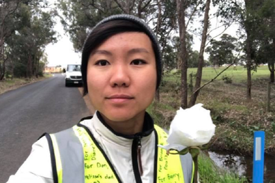 She carried a white rose during Belinda's Brave Walk, her mum's favourite flower.