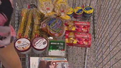 Coles groceries in trolley