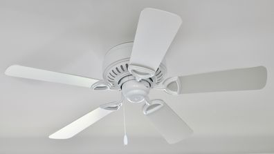 A white ceiling fan