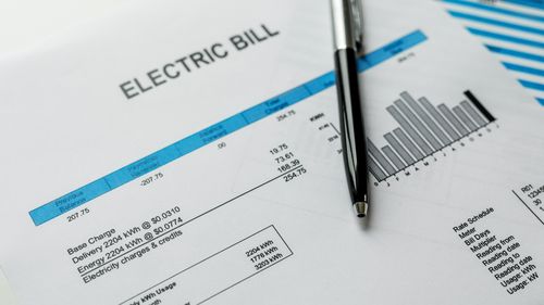 Electricity bill stock image