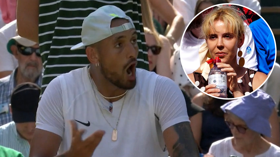 Nick Kyrgios alongside the fan her targeted, Anna Palus.
