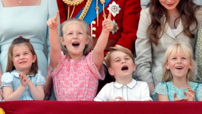 Princess Charlotte, Savannah Phillips, Prince George, Isla Phillips at 2018 Trooping the Colour.