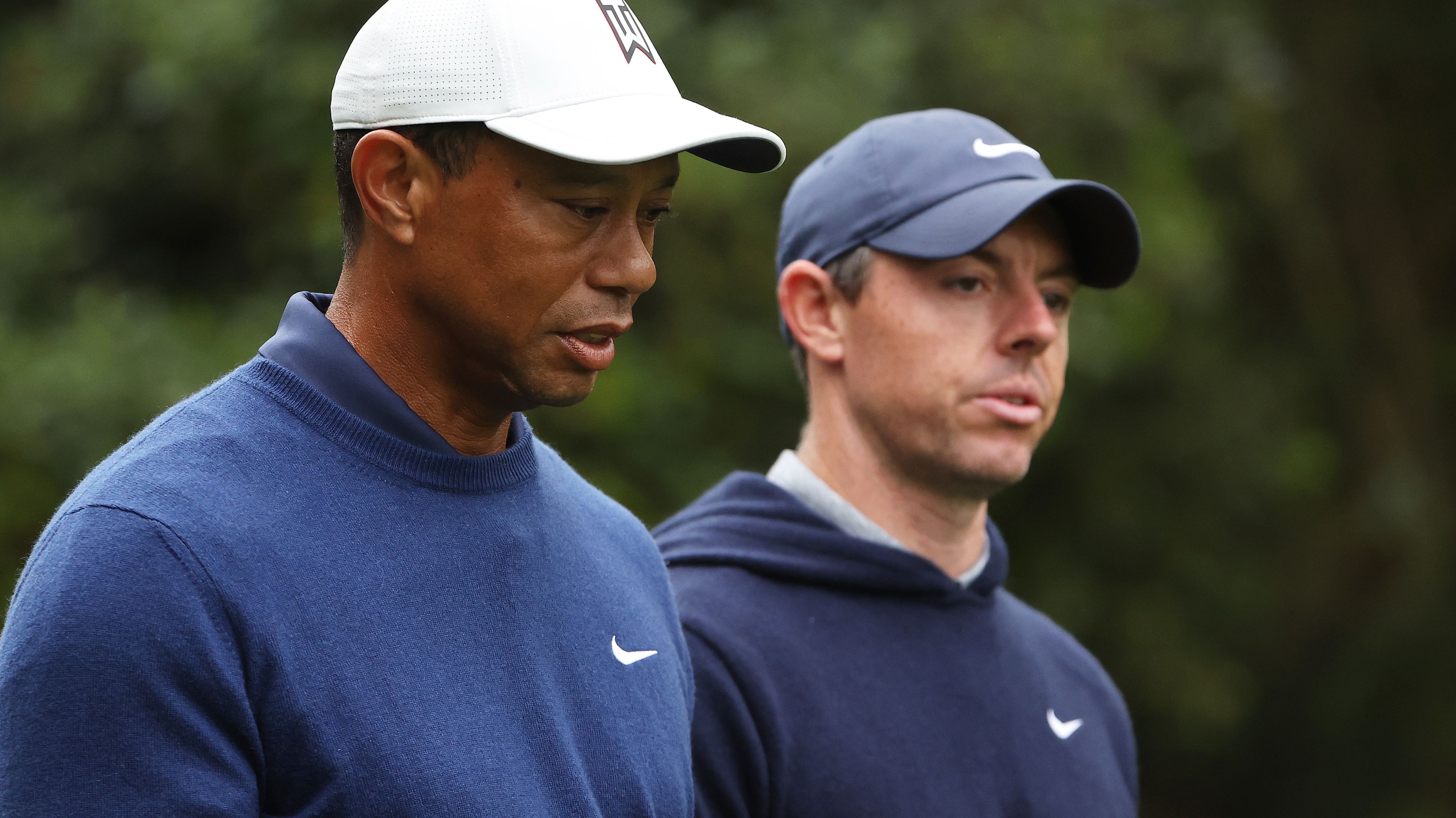 Tiger Woods of the United States and Rory McIlroy of Northern Ireland.