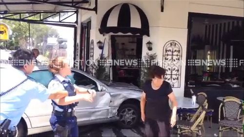 A car crashed into a cafe in Sans Souci, Sydney. (9NEWS)
