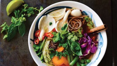 Recipe: <a href="http://kitchen.nine.com.au/2018/02/22/09/17/vegan-vietnamese-pho-recipe" target="_top" draggable="false">Vegan Vietnamese pho</a>