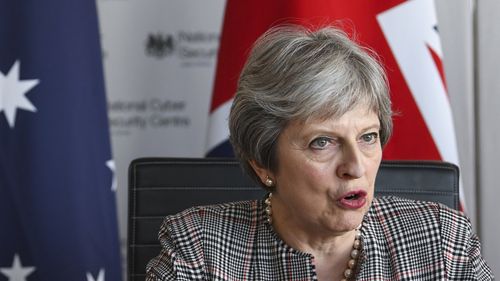 British Prime Minister Theresa May speaks during the meeting with Commonwealth leaders. (AAP)