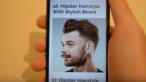 The "hipster hairstyle with stylish beard" image Mr Vulovic showed his hairdresser. (Supplied)