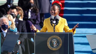 Youth Poet Laureate Amanda Gorman speaks at the inauguration of President Joe Biden on the West Front of the US Capitol on January 20, in Washington, DC