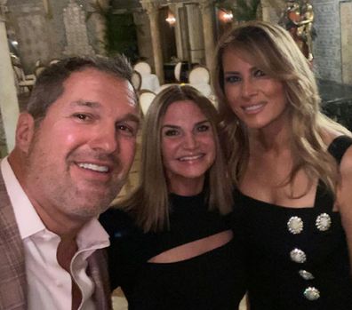The couple posing with Melania Trump in Florida.