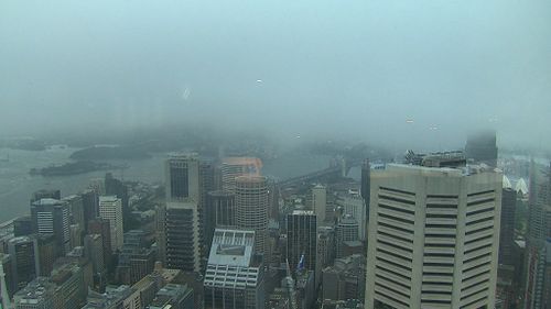 Heavy rain has left Sydney's CBD soaked. (9NEWS)