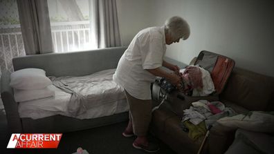 Sara Mulet, 97, has been taken in by her son Sergio at his tiny one-bedroom unit.