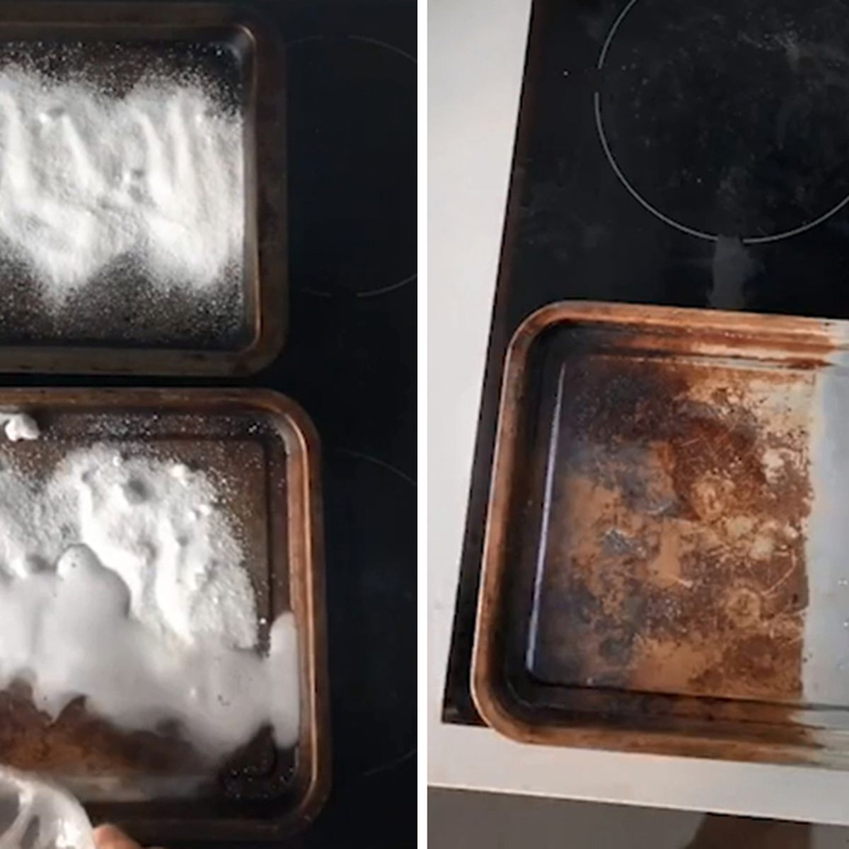 I'm a chef and you've been cleaning your baking trays all wrong - get more  of the gross burnt gunk off using my method