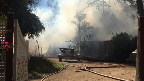 The flames from the fire were fanned by strong wind gusts. (Shannon Marshall-McCormack) 