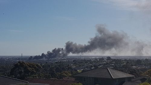 The fire is visible kilometres away. (Glennjamen Black via Facebook)