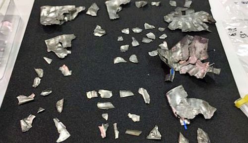 Some of the more than 300 fragments of Roman era silver David Hall unearthed in a Scottish field. (Photo: Supplied).