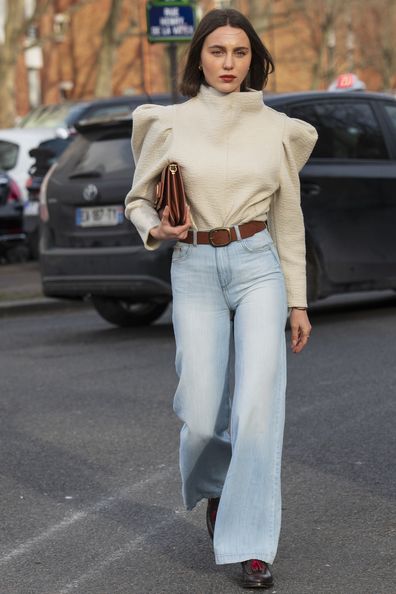 Wide leg jeans and '70s wash denim