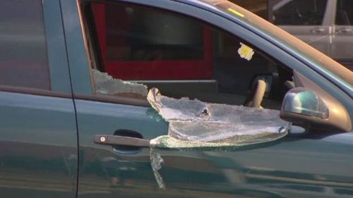 Police had to smash the window to get the baby out of the car.