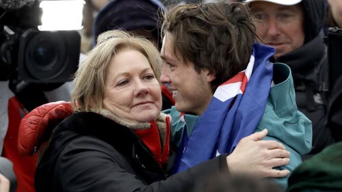 James and mum Celia after his bronze medal win. (AAP)