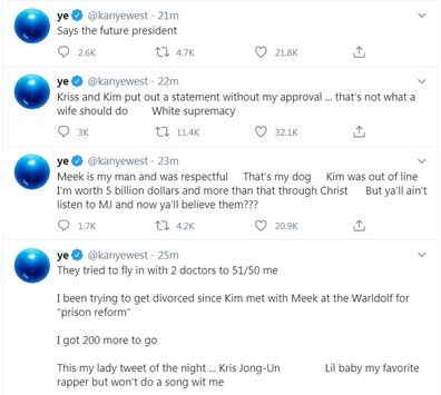 Kanye West has gone on a second Twitter tirade on July 21(US Time).