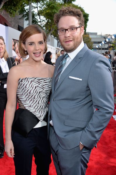 Emma Watson and Seth Rogen attend Columbia Pictures' "This Is The End" premiere at Regency Village Theatre on June 3, 2013 in Westwood, California.