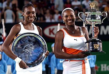 When did the Williams sisters play each other in four consecutive grand slam finals?