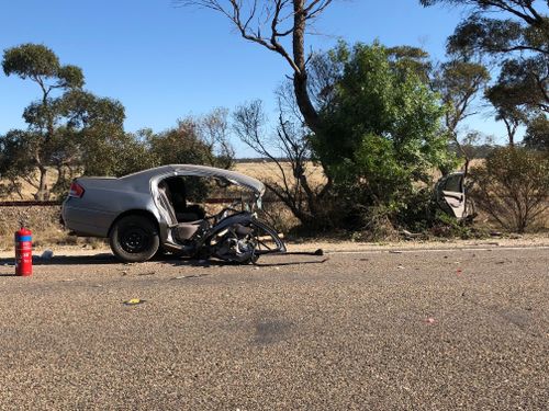 The Ford Falcon was ripped in half. (9NEWS)