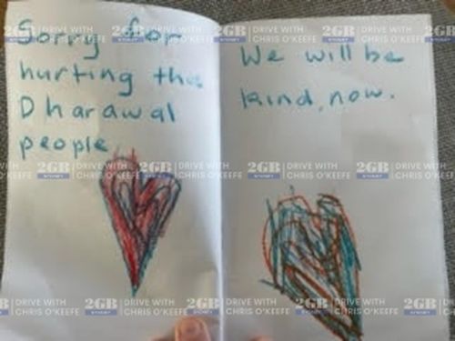 Cards drawn by preschool children about Sorry Day.