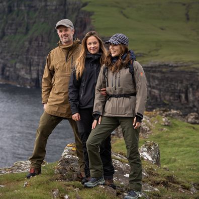 King Frederik and Queen Mary with Princess Josephine on the island of Koltur, which is the smallest inhabited island in the Faroe Islands, June 10, 2025.