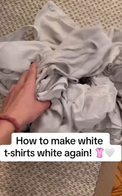 Professional organiser Caroline Solomon shows how she gets her white washing bright again.