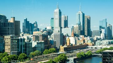 Melbourne CBD skyline, looking towards Flinders St.