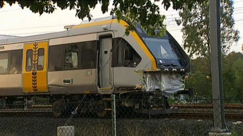 The front of the train was severely damaged. (9NEWS)