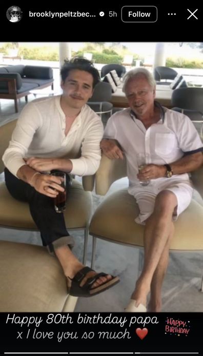 Brooklyn Beckham took to Instagram to wish his grandfather Tony Adams a happy 80th birthday.
