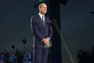 Prince William addresses the crowd at the King's Coronation Concert