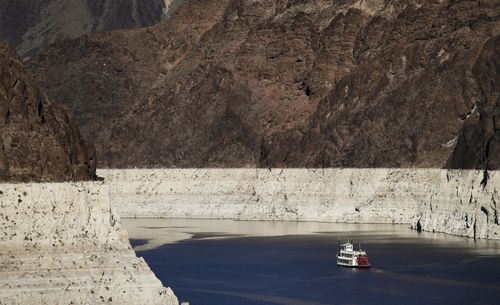 The dropping surface elevation of Lake Mead along the Arizona-Nevada border is the another sign of the drought's grip on the region. 