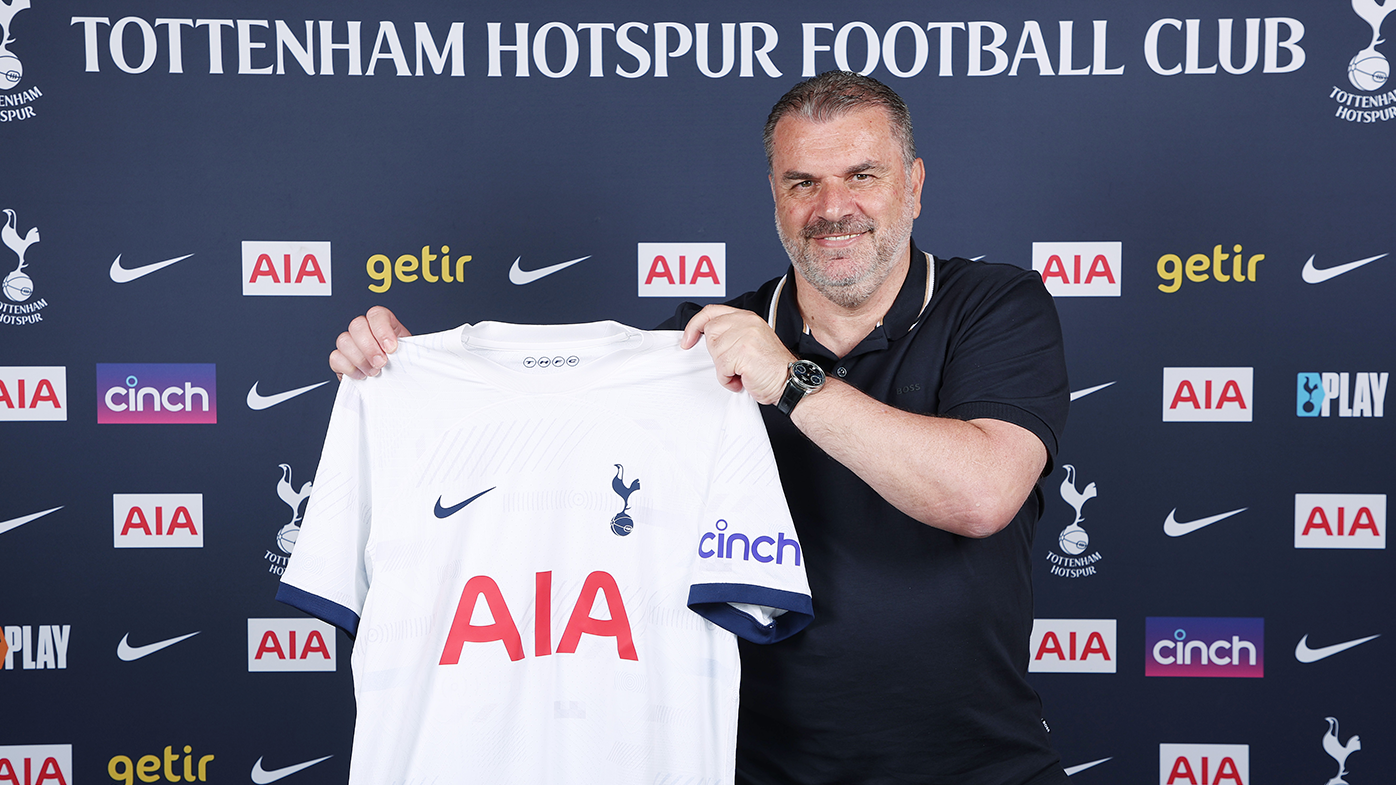 New Tottenham Hotspur manager Ange Postecoglou poses for a photo at the Tottenham Hotspur Training Centre.