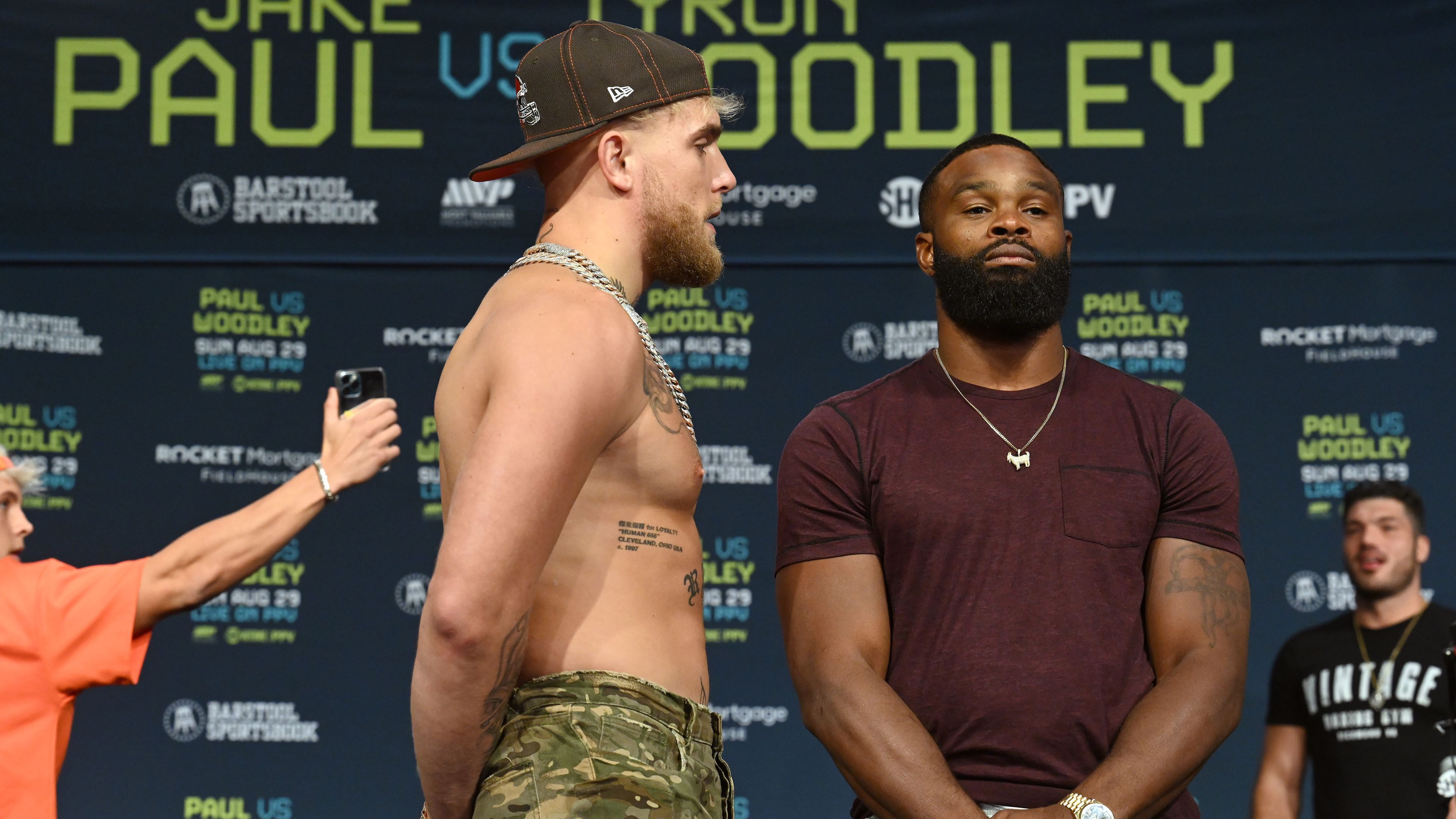 Tyron Woodley, sister clash with Jake Paul 'groupie' after mum sledge