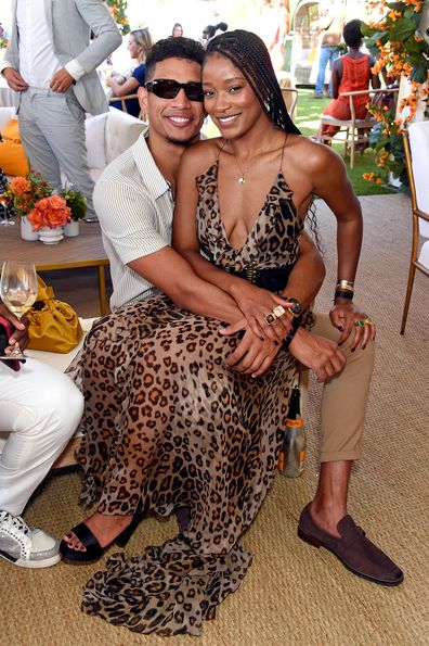 Darius Daulton Jackson and Keke Palmer attend the Veuve Clicquot Polo Classic Los Angeles at Will Rogers State Historic Park on October 02, 2021 in Pacific Palisades, California.