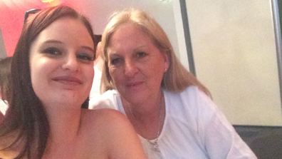 Cass with her mum who has since recovered from breast cancer.