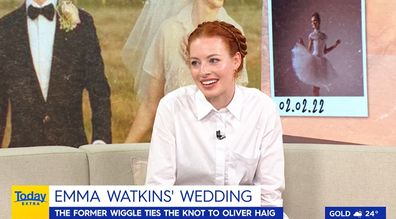 Emma Watkins on her 'ballerina' designer wedding dress